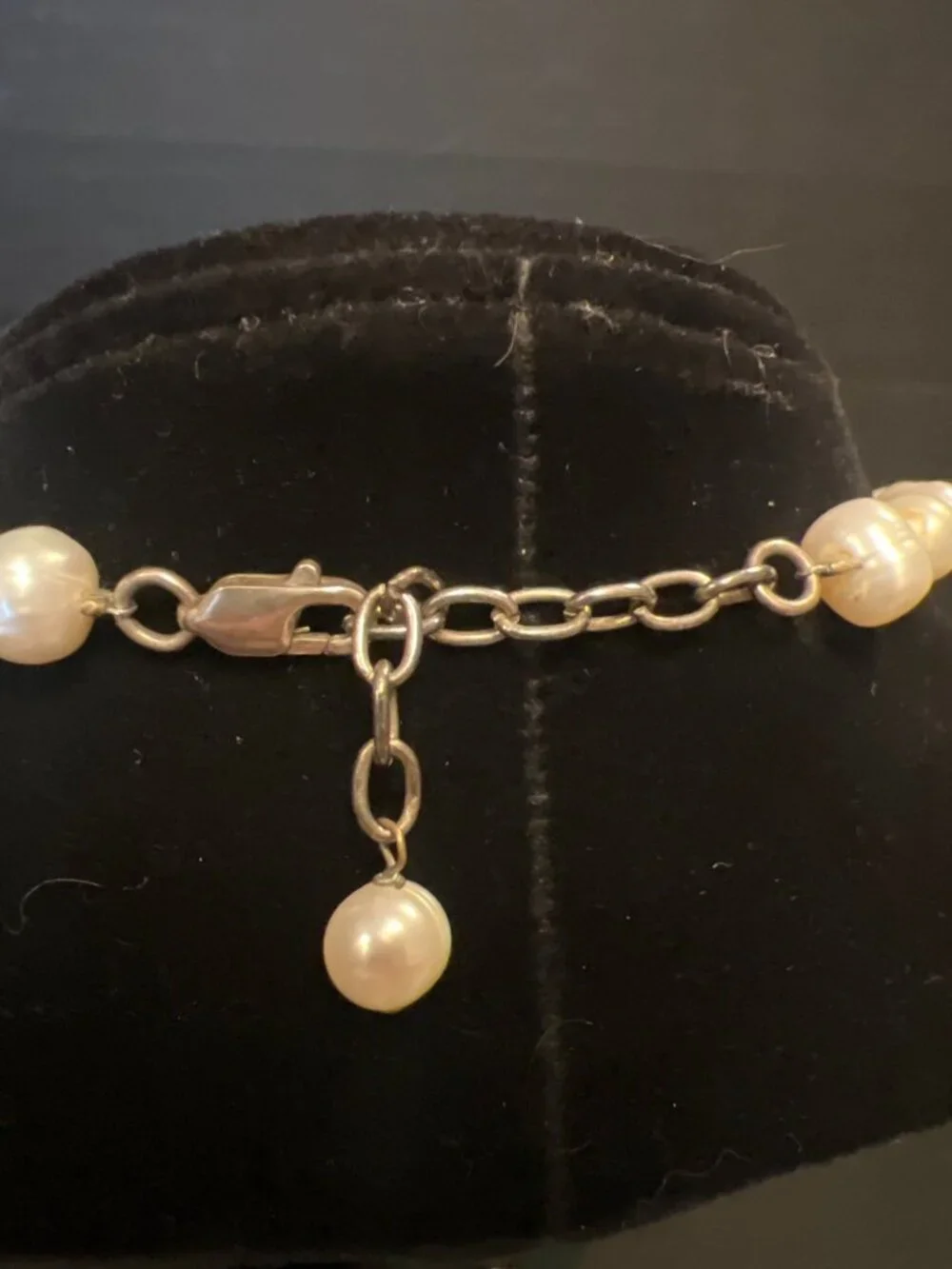 Handcrafted Pearl Necklace With Intricate abalone and Silver Pendant  Art Deco